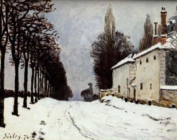 Alfred Sisley Snow on the Road,Louveciennes oil painting image